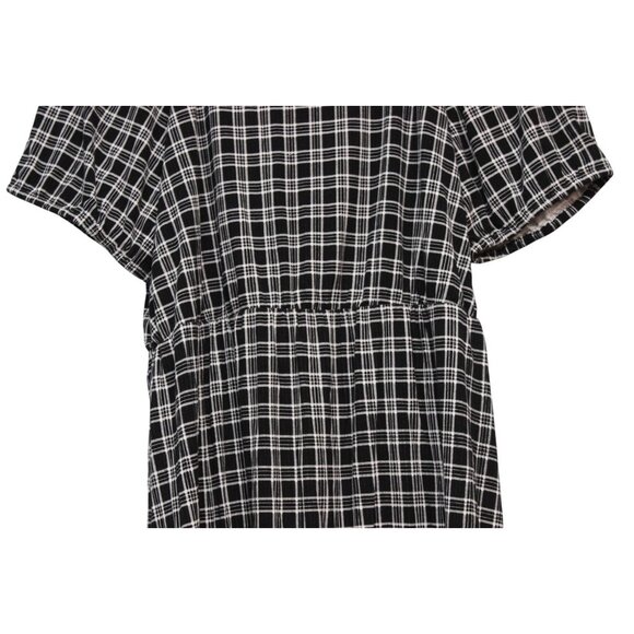 NWT LOFT Dress Size XL Gingham Puff Sleeve Faux Wrap Style Preppy Plaid Classic - Picture 9 of 13